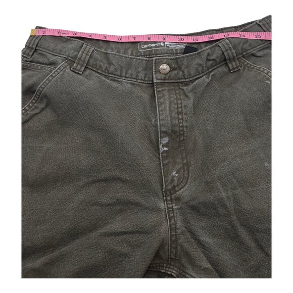 Carhartt Rugged Flex Duck Utility Work Pants Mens 36x34 Gray Relaxed Fit Stains - Picture 9 of 12